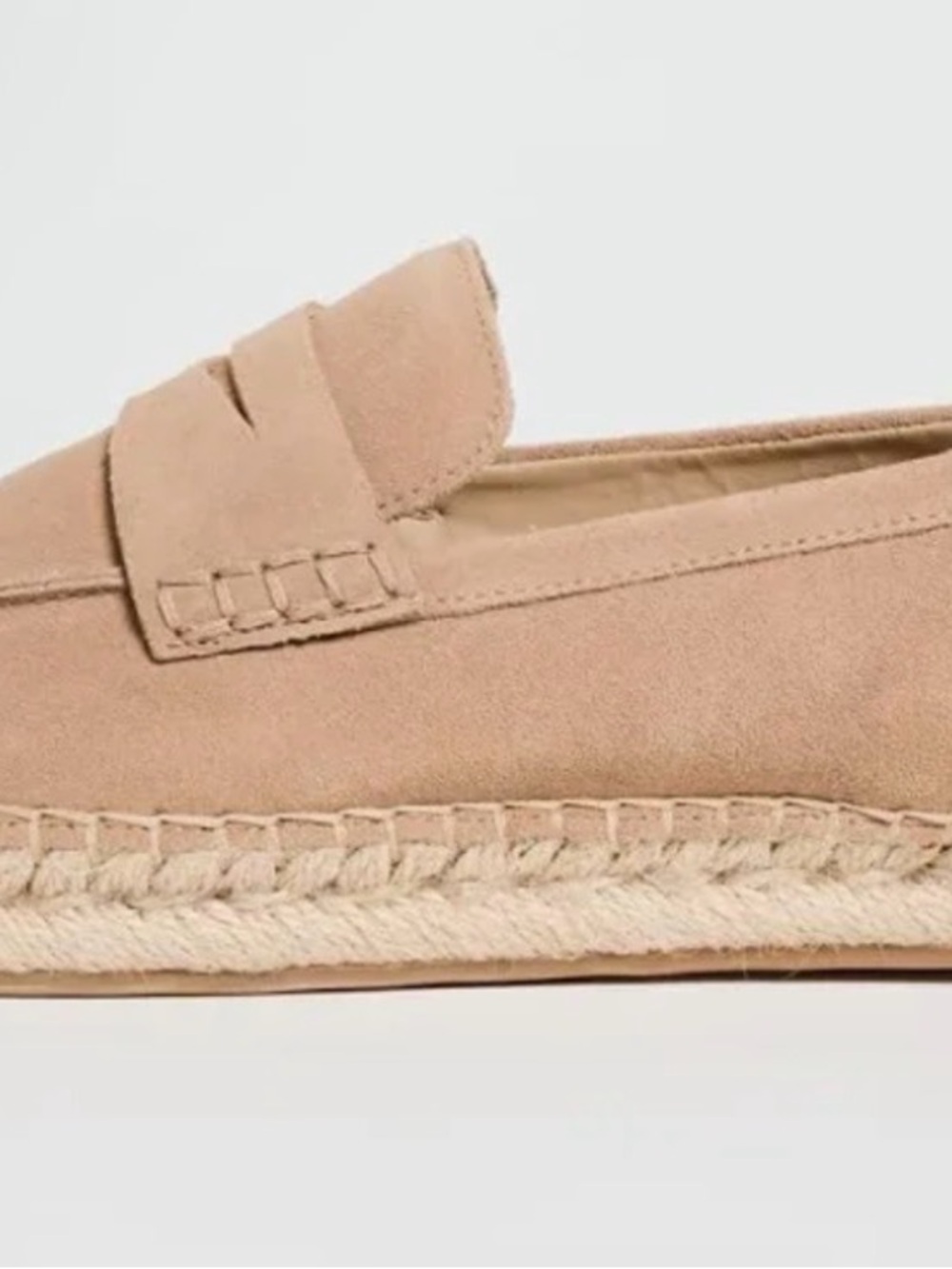 Sam Edelman Taupe Suede Espadrille Penny Loafers 7 or 7.5 - Picture 2 of 7
